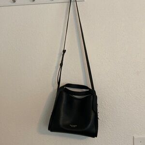 Kate Spade New York Knott - Black Pebbled Leather Knott Medium Crossbody Bag